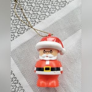 VTG 1993 SHELCORE Plastic SANTA CLAUS Christmas Toy Ornament 2.75" Chunky People
